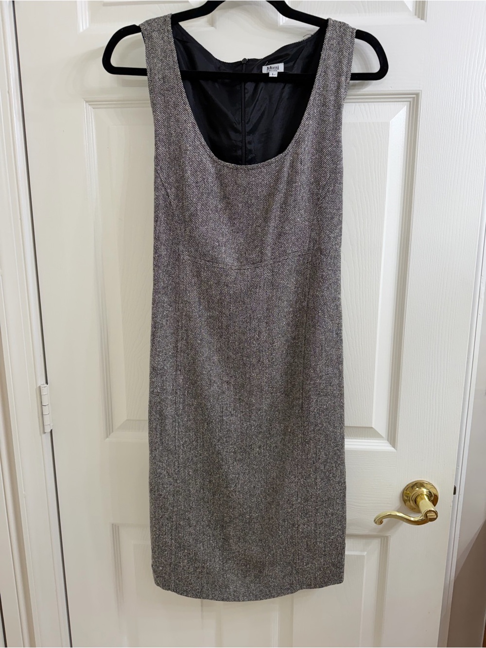 Mimi Maternity Sleeveless Gray Tweed Sheath Dress Size L